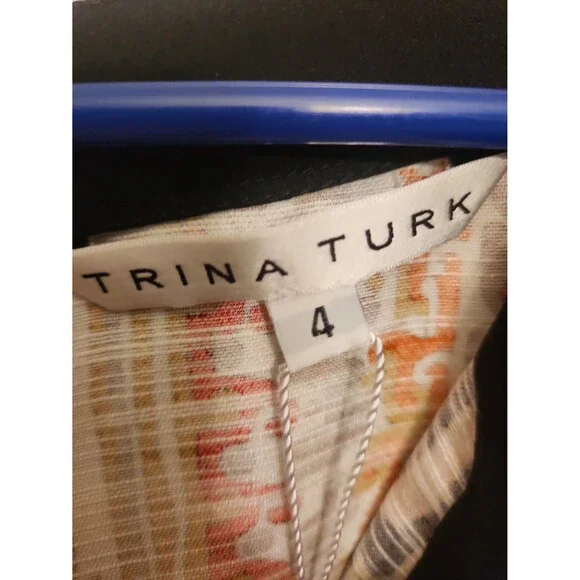 Trina Turk Silk Blend Sheath Tunic Dress w/ 3/4 Sleeves Size 4 NWT - Picture 2 of 10
